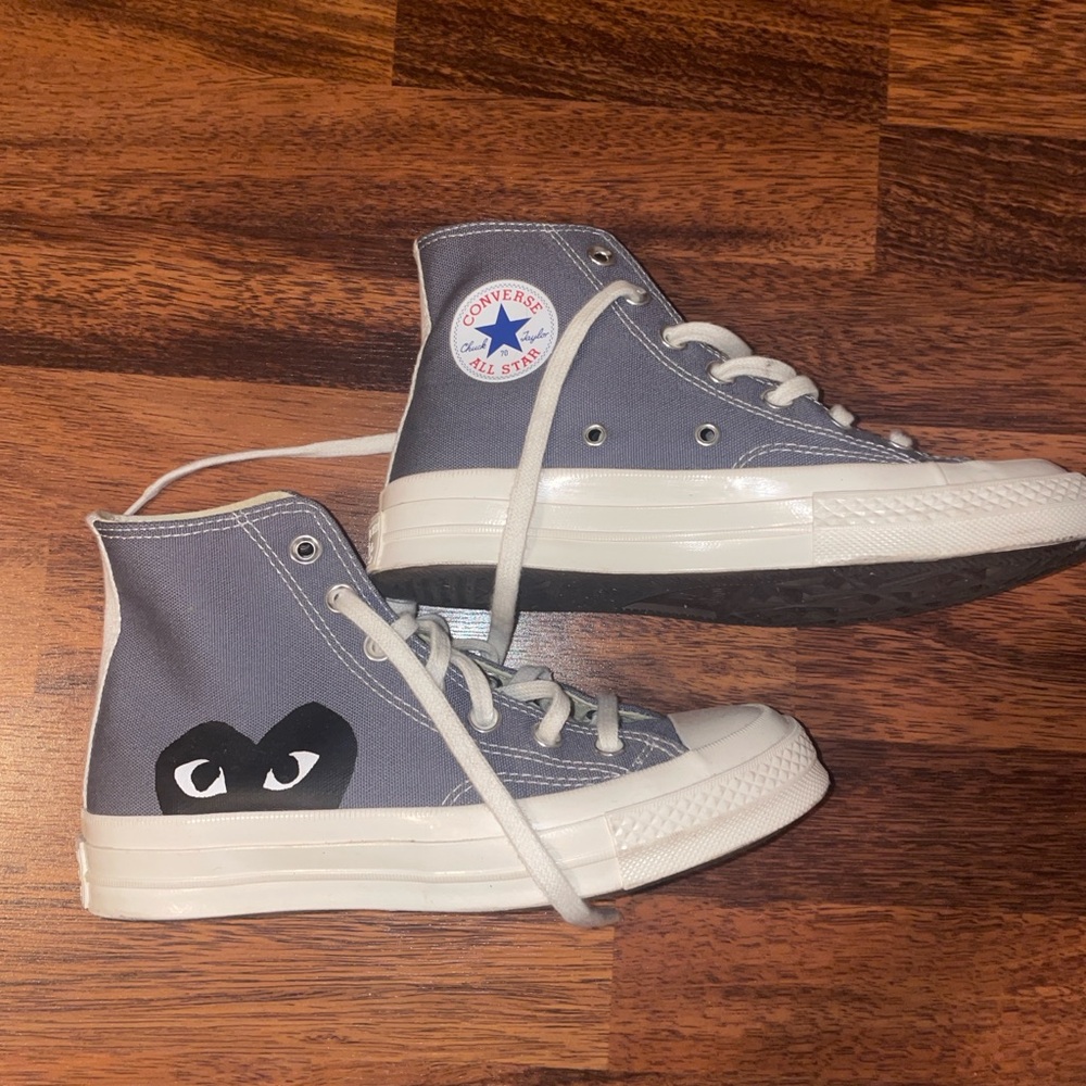 Dark grey Comme Des Garçons Play converse, size 4 men's and 6 women's